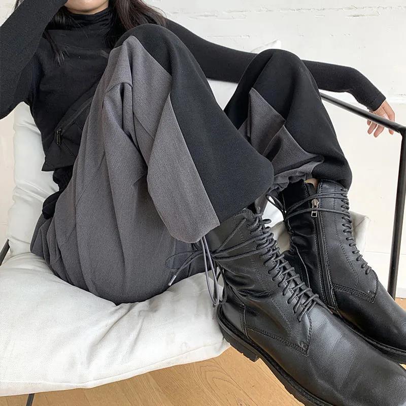 

Широкие брюки большого размера. Женские драпированные брюки с контрастной цветной строчкой и высокой талией. Повседневная протирка пола. Прямые утягивающие брюки. Универсальные спортивные брюки. S