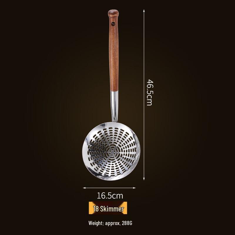 

Zhishi Stainless Steel Slotted Spatula with Wooden Handle