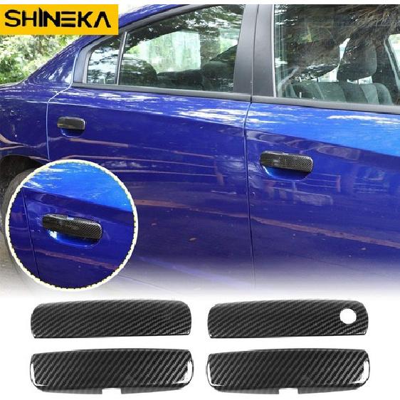 Exterior Door Handle Trim Cover Accessories for Dodge Charger 2011+Carbon Fiber