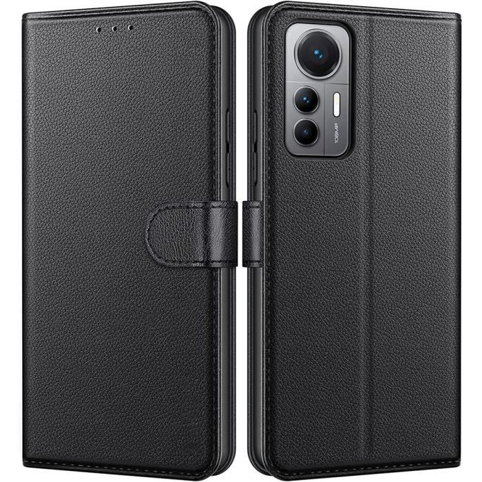 Coque de Protection - E.F.CONNECTION - Xiaomi 12 Lite - Cuir Synthétique - Anti-Choc - Noir