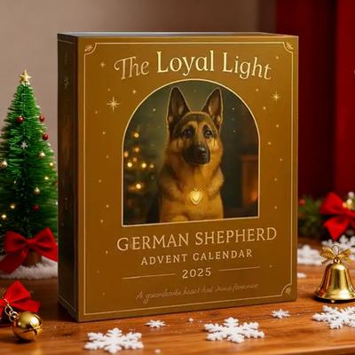 Yousheng Weihnachts-Adventskalender Schäferhund-Design 24-Tage Countdown Dekoration Multifunktionale Feiertagsdeko