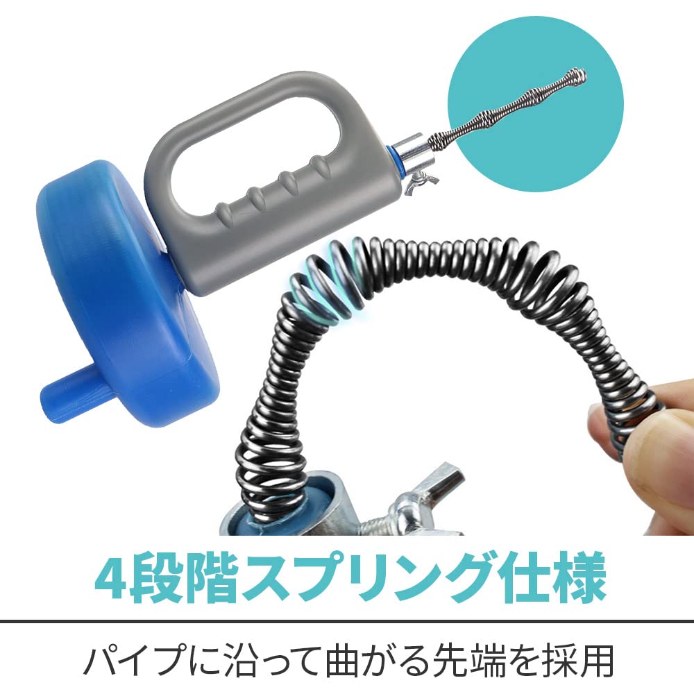 Rotating Wire Pipe Cleaner for Plumbing, Unclogging, and Tangling, Perfect for Bathrooms, Toilets, and Plumbing (10m)