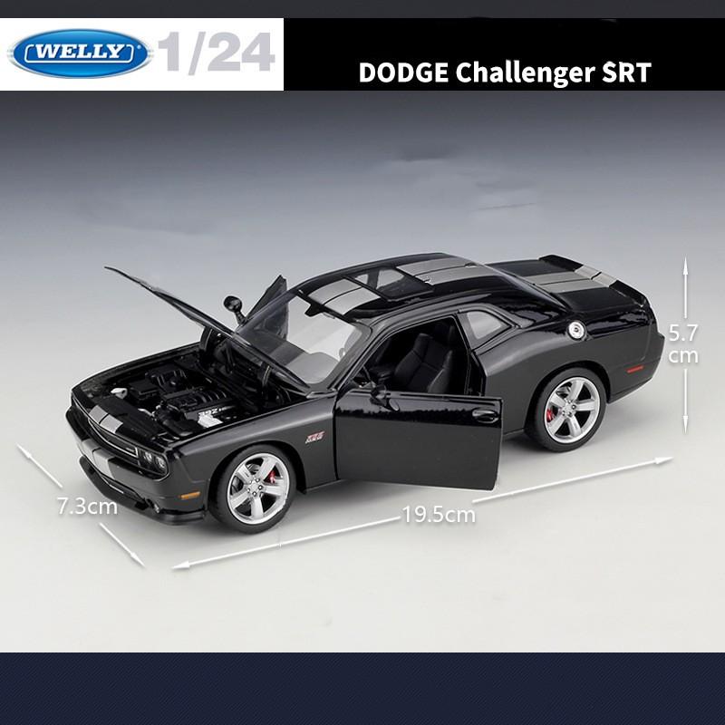WELLY 1/24 DODGE 2012 Challenger SRT Alloy Sports Car Model Diecasts Metal Vehicles High Simulation Car Model Toys for Kids Gift
