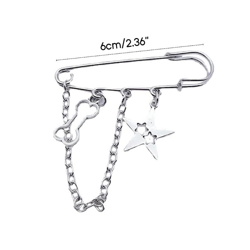 Harajuku Fünfzackiger Stern Serie Brosche Street Fashion Anstecknadel Anzug Accessoires Einfache Schuhschnalle Ketten Anstecknadel
