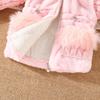 Girls' Winter Cotton-Padded Coat - Thickened Long Sleeve Fuzz Sweater