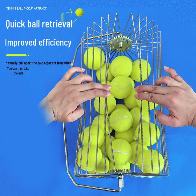 Raccoglitore Automatico Portatile per Palline da Tennis e Cesto Allenatore Multi-Palla