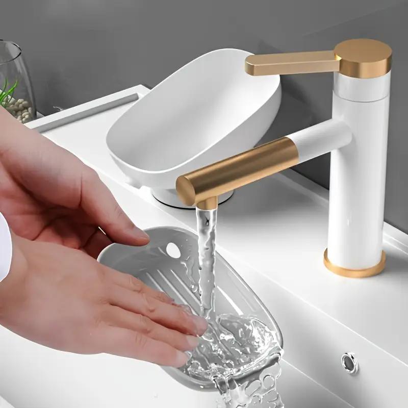 1Pc Luxurious Adjustable Oval Storage Soap Dish with Drain - Wall-Mounted Anti-Slip Removable Soap Box for Bathroom