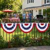Fächer für Feiertage USA-Flagge, 4. Juli Amerikanische Flaggen-Girlande, Rot Weiß Blau Hochwertige Patriotische Deko Halb-Banner für