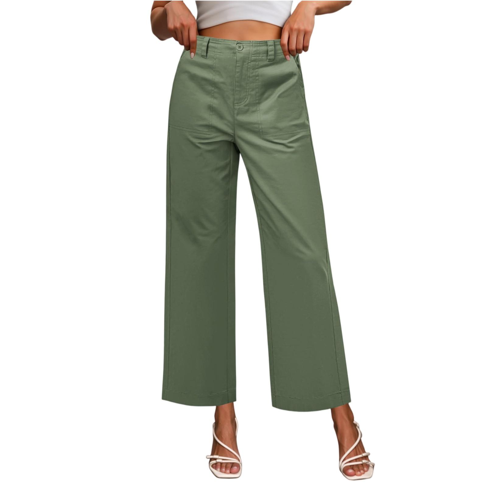 Women s Loose And Casual High-waisted Straight-leg Pants S