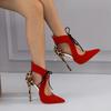 Nuevos Tacones de Aguja de Punta con Estampado de Leopardo - Zapatos Sexy y a la Moda para Mujer con Acentos de Color