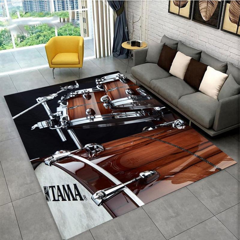 3D Drum Instrument Carpet, Living Room,bedroom, Sofa, Door Mat, Decorative Carpet, Drum Sound Insulation and Anti Slip Floor Mat