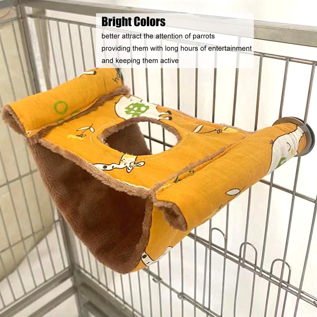 Bird Bed Hanging Hammock Warm Plush Double Layer Reduce Anxiety Bird Cage Plush Bed for s