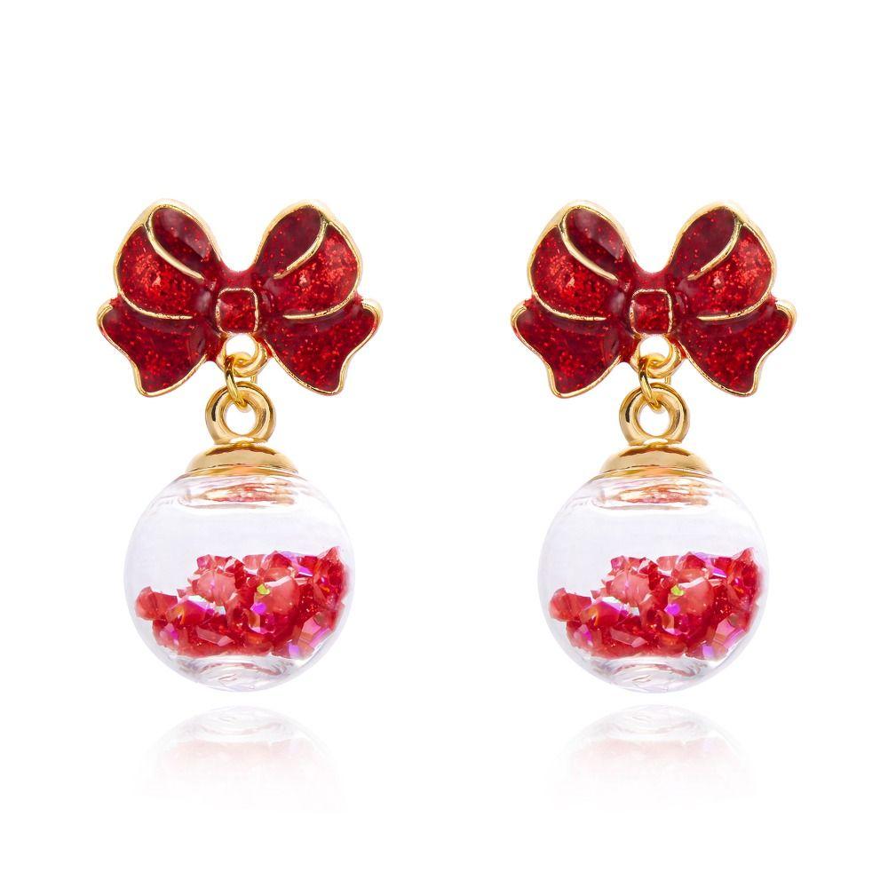 Snowflake Xmas Drop Dangle Stud Rhinestone Christmas Jewelry Fashion Christmas Earrings Unisex