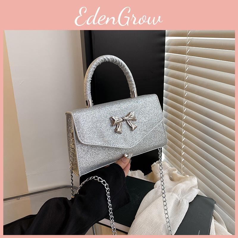 Fashionable And Gentle Bow And Shiny Single Shoulder Chain Bag For Outings Daily