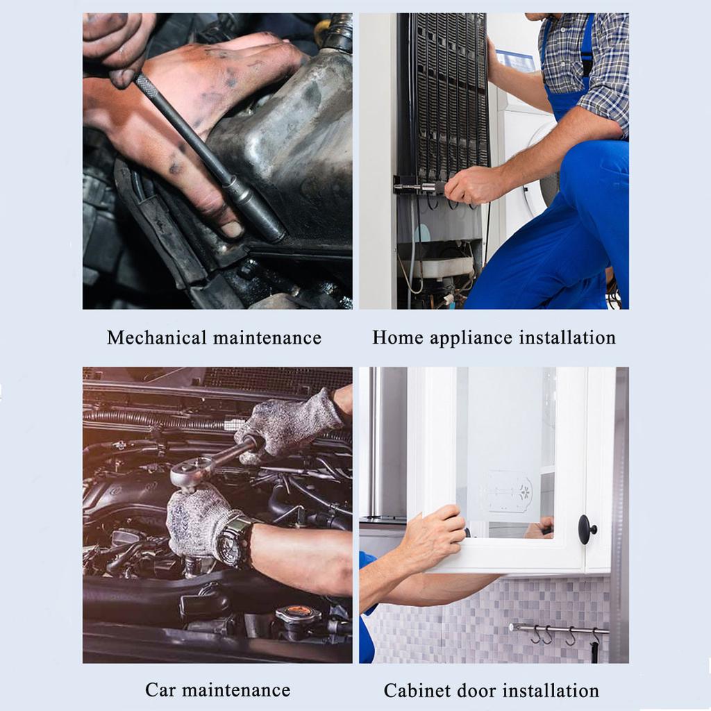 Flexible Socket Extension, Flexible Wrench Extension Drive Socket Driver Handle 2pcs (250MM,350MM)