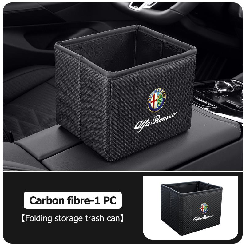 LNYCP1 Car Trash Can Garbage Box Foldable Waste Basket Drink Storage For Alfa Romeo GT Stelvio F1 Brera Volante Tonale Gloria Disco