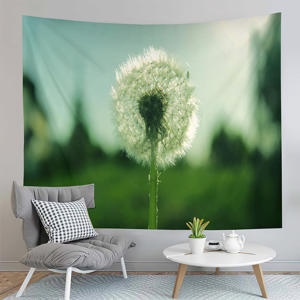 Spring Time Field Dandelions Tapestry Sunset Natural Scenery Tapestry Art Wall Hanging Home Living Room Bedroom Dorm Tapestries