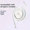 100W Retractable USB-C Fast Charger Cable, Double Slider Compact Portable Charging Cord