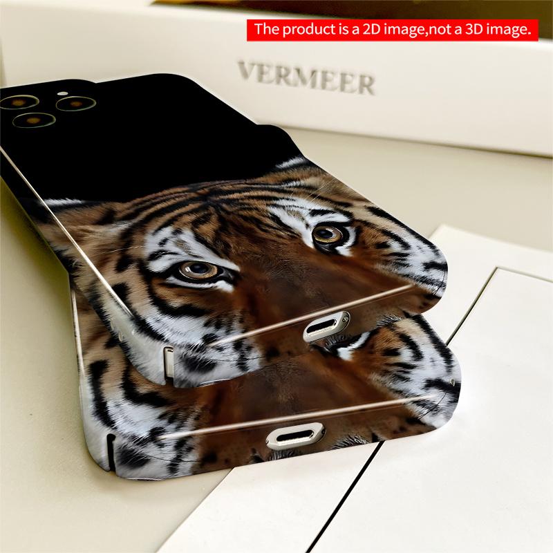 2DFlat Tiger Eyes Gaze iPhone Case All inclusive film hard iPhone case, compatible with iPhone 18 Pro Max 17 16 15 14 13 12 11