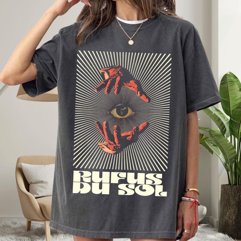 RUFUS DU SOL Maglietta Grafica Vintage Ispirata Maglietta per Fan Estiva Unisex e Donna Larga e Traspirante Maglietta Top