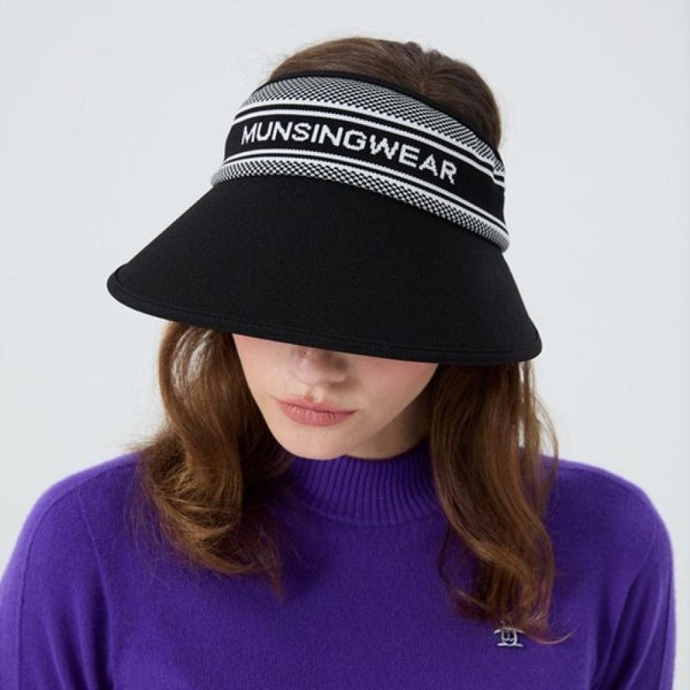 Munsingwear Women Wide Brim Ribbon Visor Black Mr322lcp81
