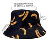 Ladies Spring and Summer Outdoor Sun Hat Banana Pineapple Print Pot Hat Digital Print Bucket Hat Travel Hat