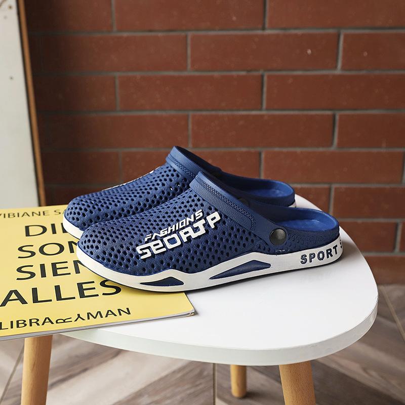 

Slippers new non-slip cool slippers summer dual-purpose beach wear hole shoes 44 синій