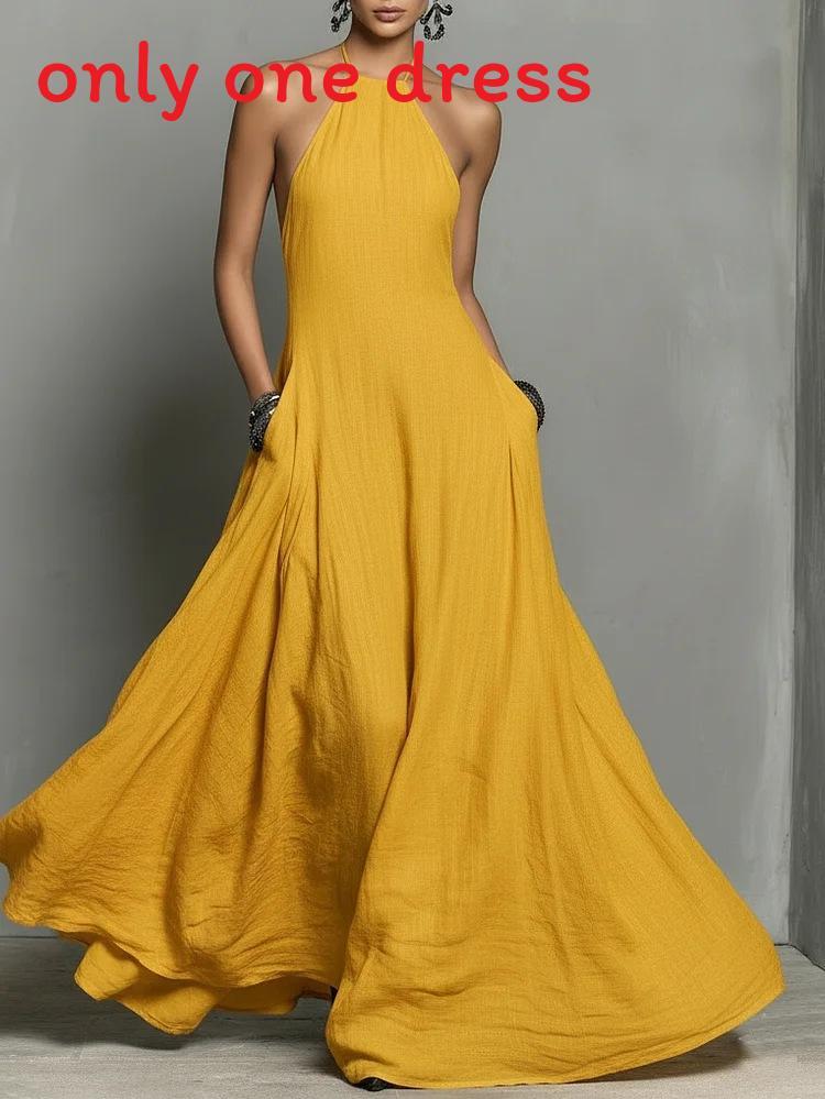 Summer Women Dress With Backless Design For Casual Travel And Party Wear