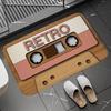 Retro kazetová páska Koupelnové předložky Super savý koupelnový koberec Vstup do domu Vítejte Protiskluzová rohožka Křemelina Koberec do kuchyně