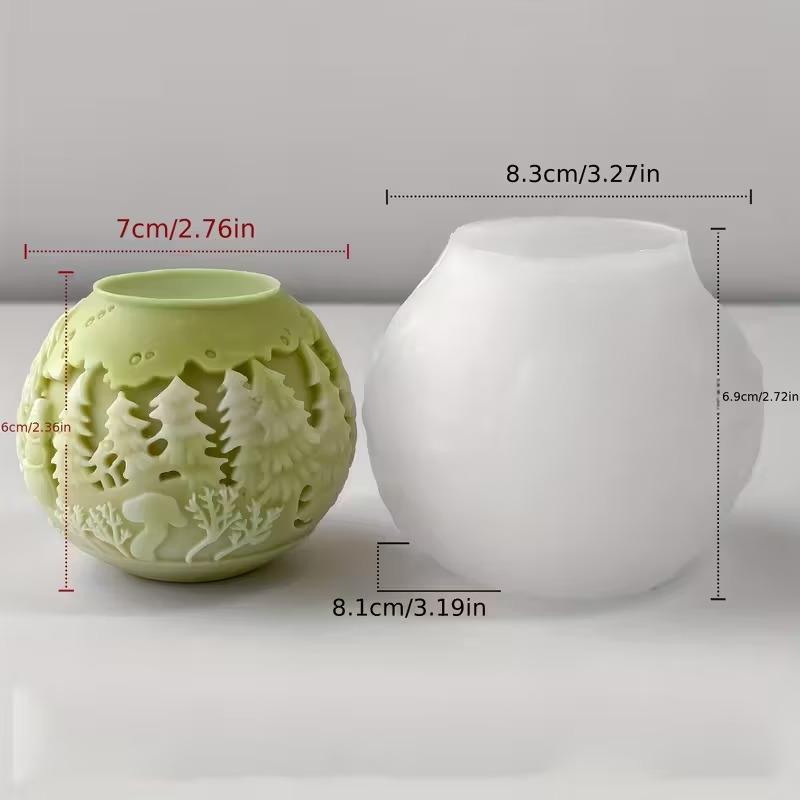 Christmas Ball Aroma Candle Mold DIY Reindeer Tree Scented Stone Molds New Holiday Craft Tools