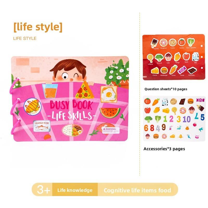 Wooden Traffic Dinosaurs Busy Book Educational Toy With Puzzles Stickers And