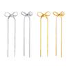 Bow Drop Dangle Earrings for Women Girls Long Tassel Chain Ribbon Bowknot Earrings Wedding Statement Jewelry