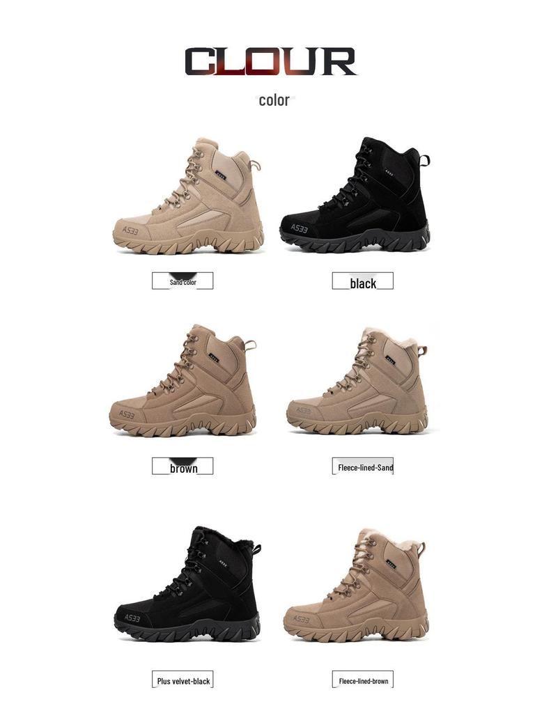 2025 Men's & Women's Fleece-Lined Hiking and Combat Boots: Warm, High-Quality Military Style for Autumn & Winter