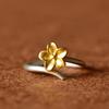 Simple Flower Plain Silver Gold Ring for Women Fashion Jewelry Adjustable Rings