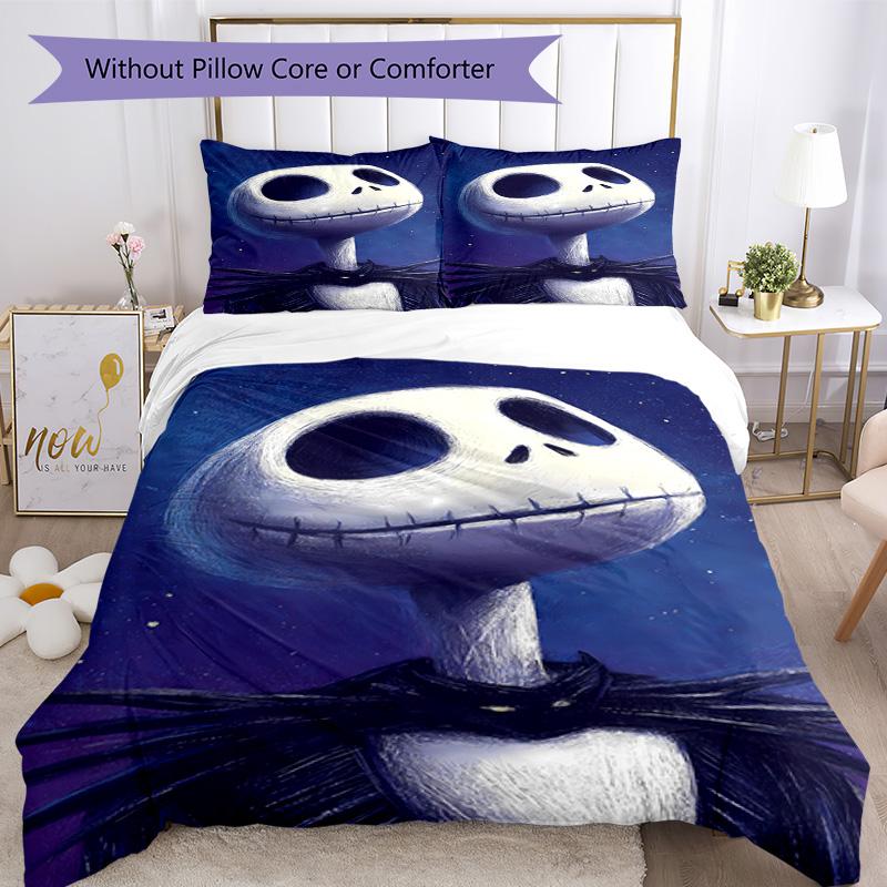 Jack Skellington Quilt Cover Set Perfect for Playroom Lightweight Perfect Gift for Friends Family