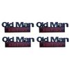 Premium-4Pcsold Man Edition Car Emblem 3D Metal Sticker Badges Old Man Addition Car Emblem Waterproof Rustproof Adhesive C