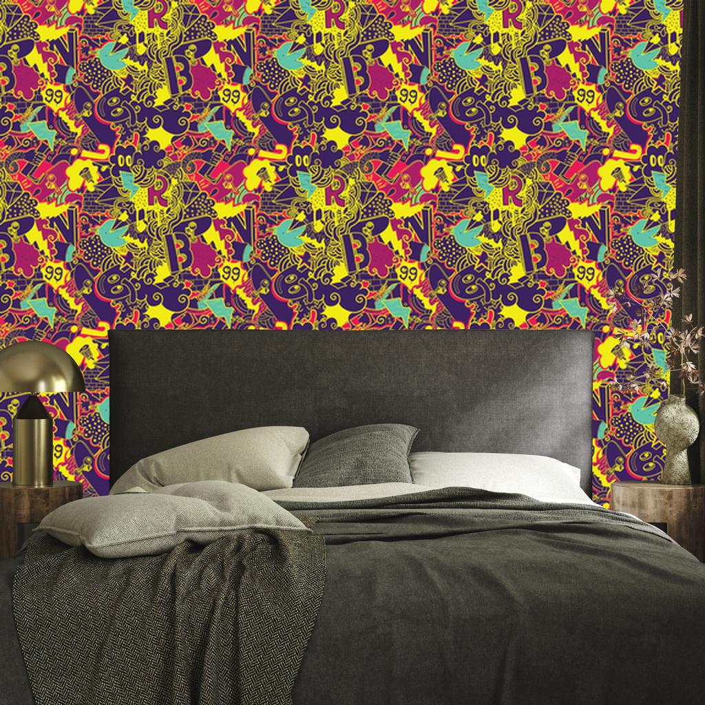 Youth Graffiti Wallpaper for Living Room and Bedroom 50x1000
