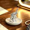 Jewelry Storage Tray, with Upturned Nose Elephant Design, Waterproof Compact Organizer for Rings Earrings Bracelets