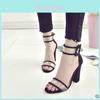 Elegant Women Dress Sandals With Transparent Thick High Heels And Sexy Fashion Style