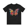 Vibrant Floral Butterfly Design - Unisex Jersey Tee