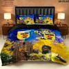 Sc Cambuur Pattern Bedding uilt Set uilt Cover Pillowcase Home Decoration Birthday Gift (1 * duvet cover + 2 * pillowcase without core)