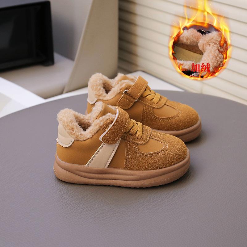 Korean Version of Children's Cotton Shoes Winter New Boys' Lamb Wool Velvet Warm Winter Shoes Girls' Baby Two Cotton Shoes