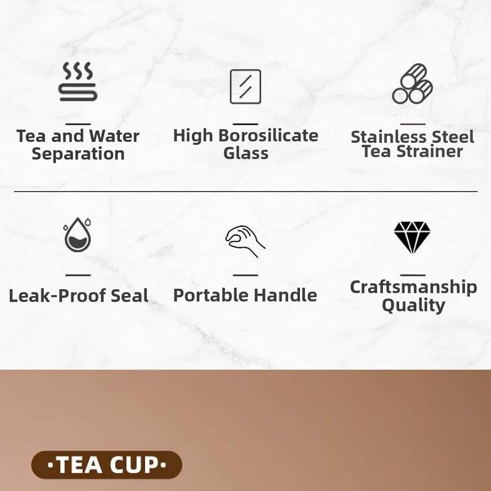 Round Mouth 450ML Tea Bottle Borosilicate Glass Handhold Portable Bottle  Business Gift