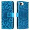 Leather Wallet Flip Case for Apple iPhone 13 14 15 16 16E 17E 17 Pro Max Plus | Mandala Embossed Design Card Holder Protective