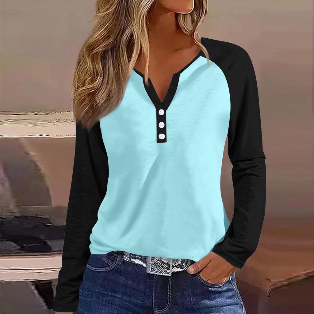 Women's T Shirt Tee Button Floral Print Long Sleeve Daily Weekend Fashion Basic V-Neck Regular Top