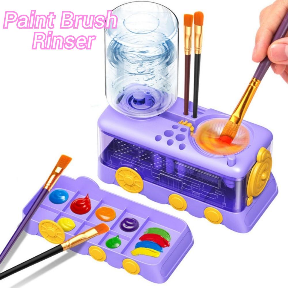 Automatic Water Circulation Paint Brush Washer with Drain Button Paint Brush Rinser Students