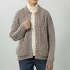 Cooper Cable Crew Neck Made in Winter J.M. Women's Cardigan, England, Wool, Thick, (Size L, Beige)