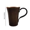 Vintage Reines Kupfer Kaffeebecher,Tasse Moscow Mule Becher Gravur Hammerstruktur Geflochtener Griff 450 ml Bierkrug,Teetasse Geschirr