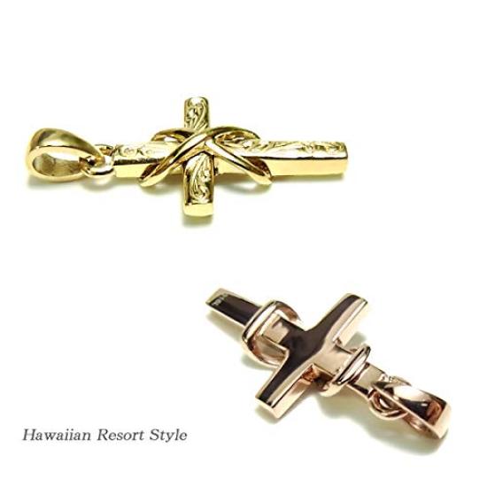 [Juraise] Hawaiian Jewelry Necklace Cross Women's Men's Stainless Steel Birthday Anniversary Yellow Gold