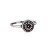 Vintage Old Silver Wipe Round Flower Bud Ring Personalized Fashion Accessories